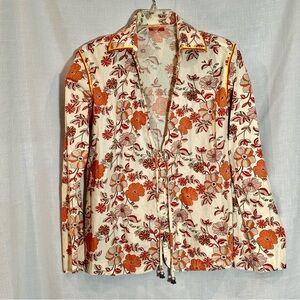 Roberta Freymann 100% Cotton Floral Blouse Size L